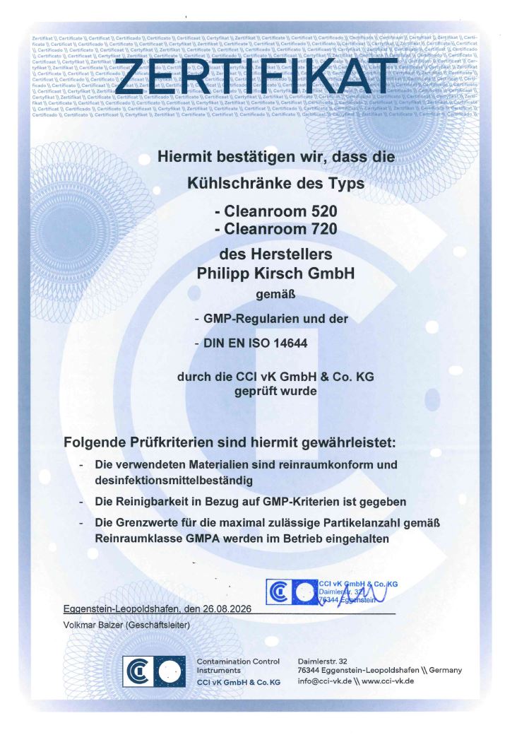 REINRAUM-GMP-ZERTIFIKAT
